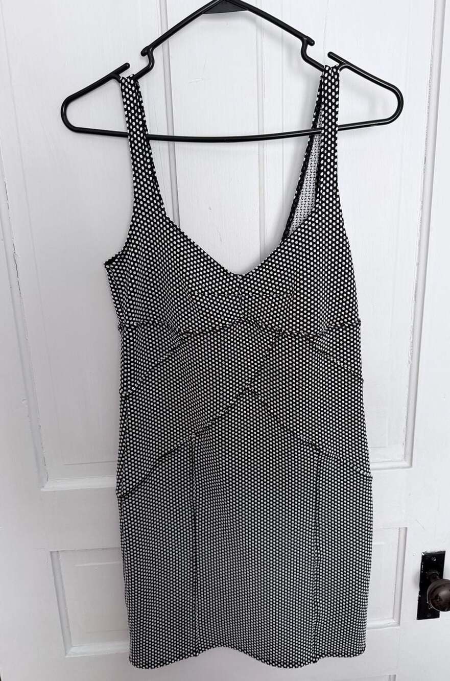 Free People Intimately Polka Dot Bodycon Mini Dress Black White 
Size L